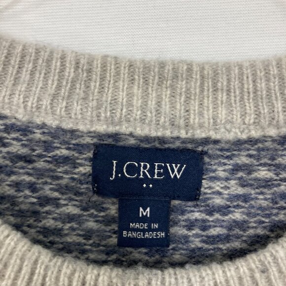 J. Crew Men's sz Medium Sweater Soft Lambswool Blend Bird's-eye Knit Crewneck - Picture 2 of 10